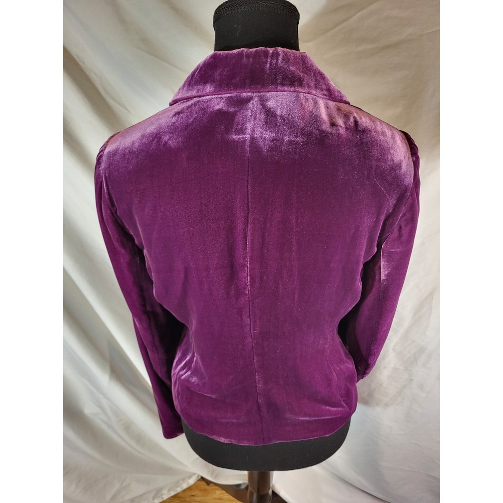 Boden Velvet Blazer Size 6 Fuchsia Prince Purple Goth Romance - Picture 5 of 8